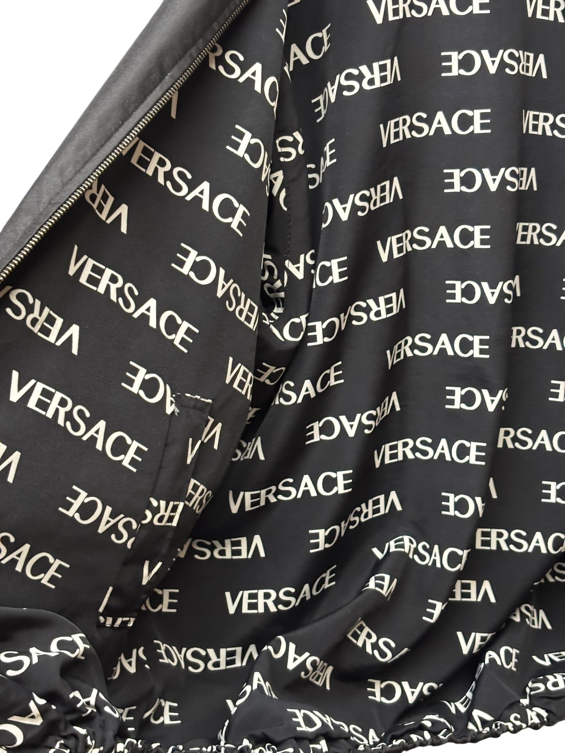 Vintage Versace Jeans Couture Black Polyester Reversible Jacket