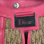 Christian Dior Vintage Pink Leather Trim Diorssimo Street Chic Shoulder Bag