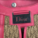 Christian Dior Vintage Pink Leather Trim Diorssimo Street Chic Shoulder Bag