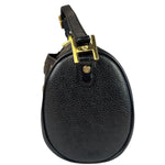 MCM Vintage Black Pebbled Leather Bowler Pochette