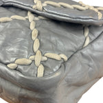 Chanel Grey Leather Ultra Stitch Classic Flap Shoulder Bag 1990