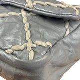 Chanel Grey Leather Ultra Stitch Classic Flap Shoulder Bag 1990