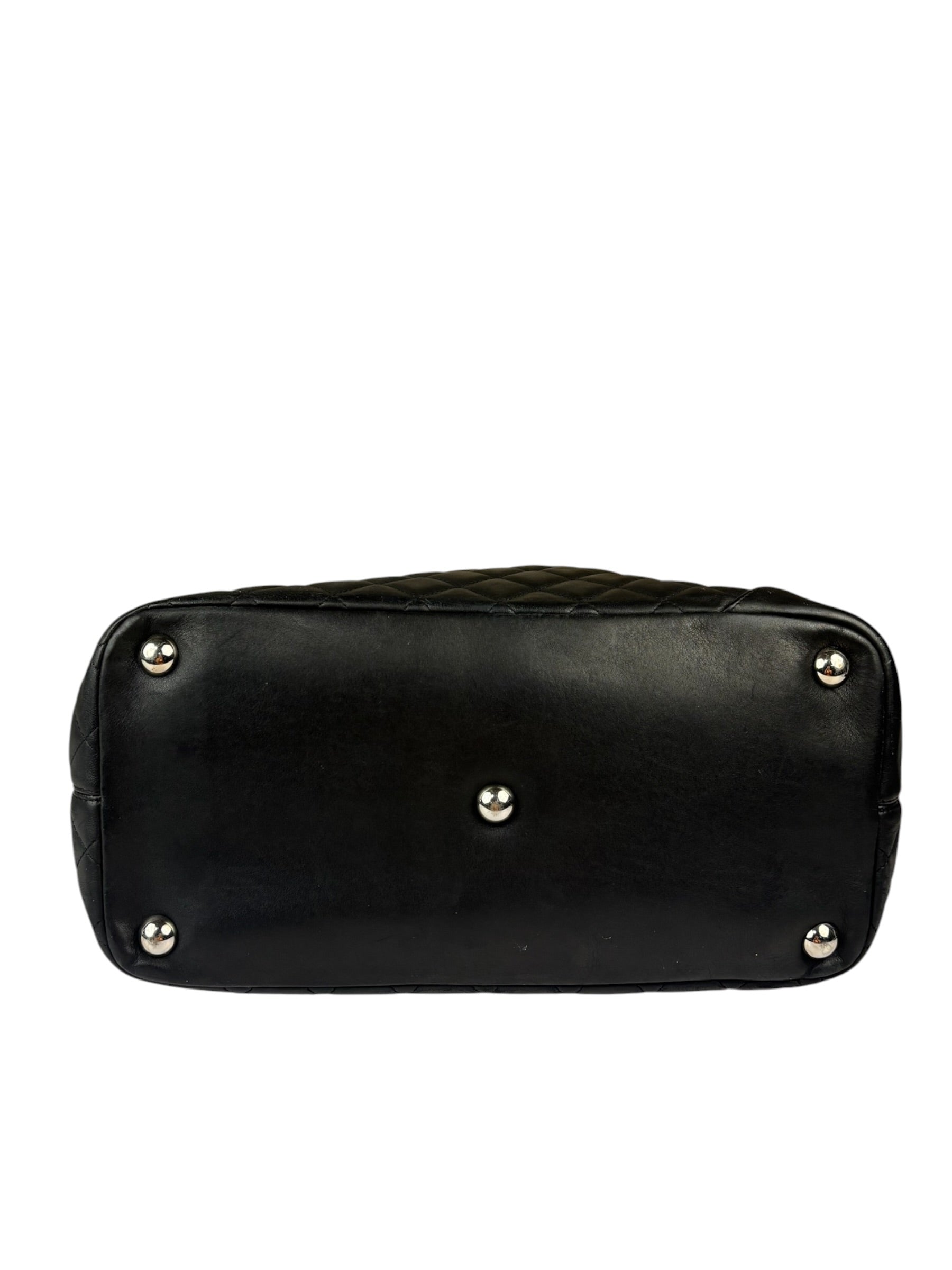 Chanel Black Quilted Leather Ligne Cambon Tote Mid 2000's
