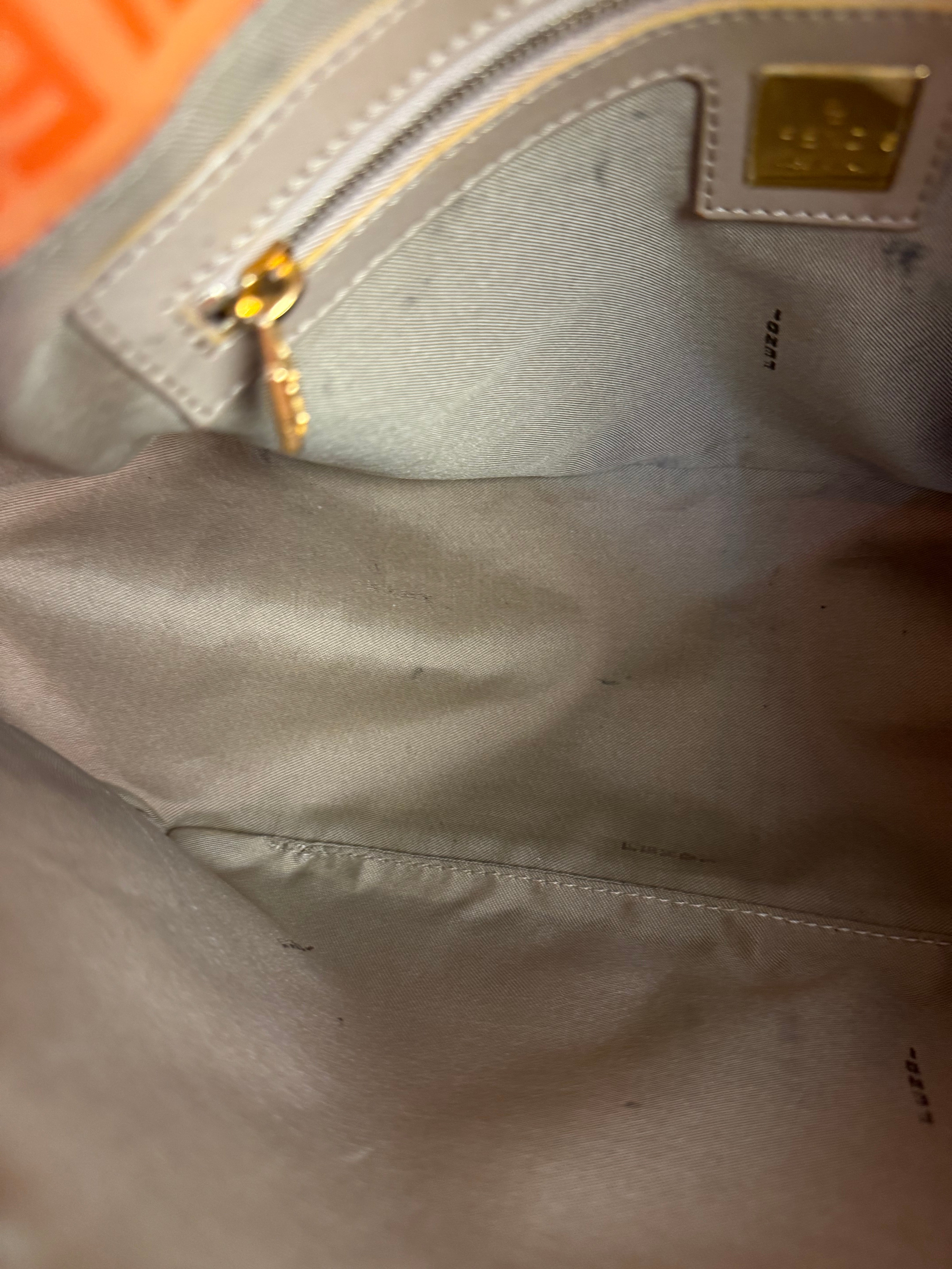 Fendi Zucchino Mamma Baguette Shoulder Bag