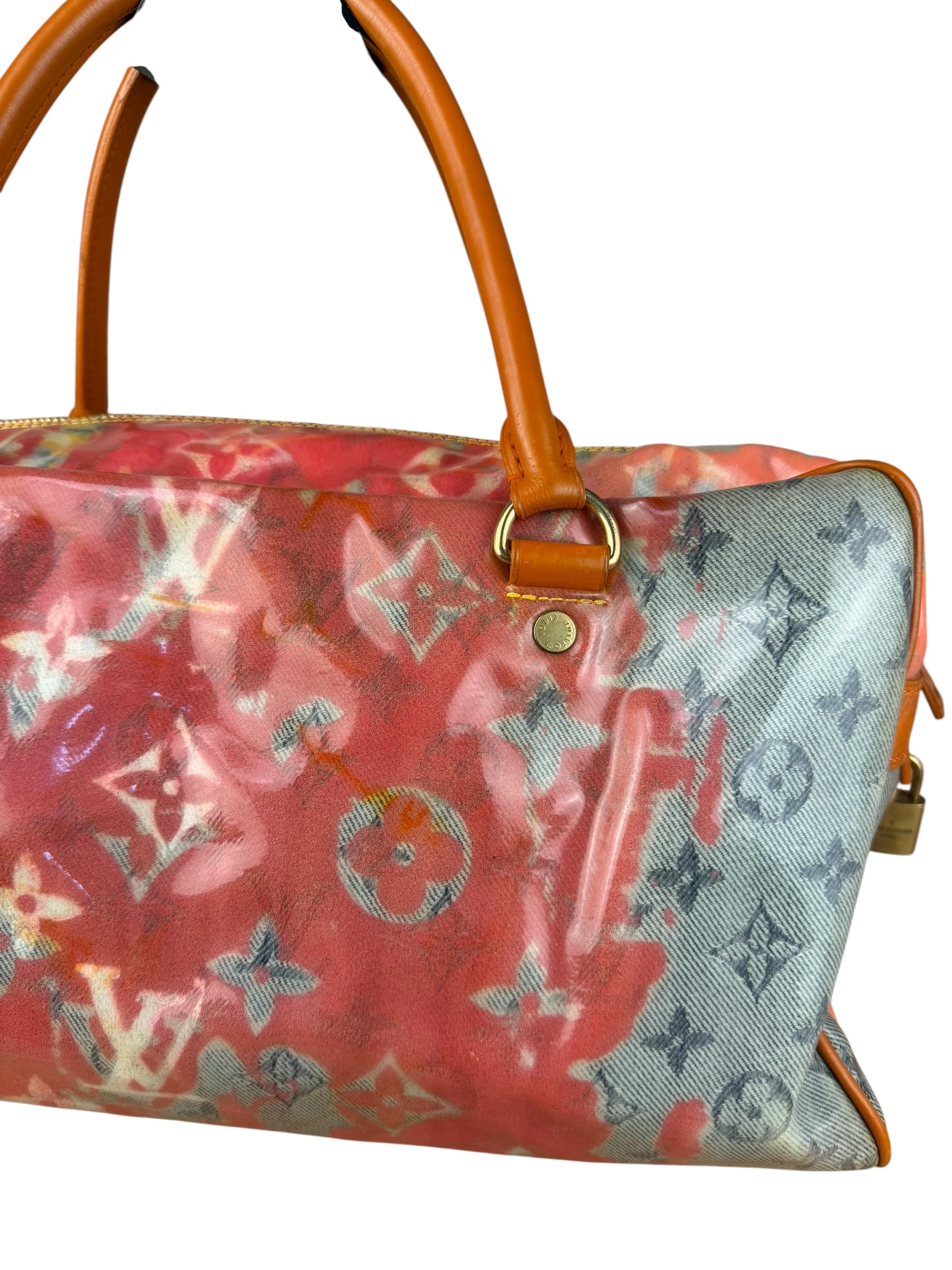 Louis Vuitton Richard Prince Orange Vinyl Canvas Monogram Hand Bag PM