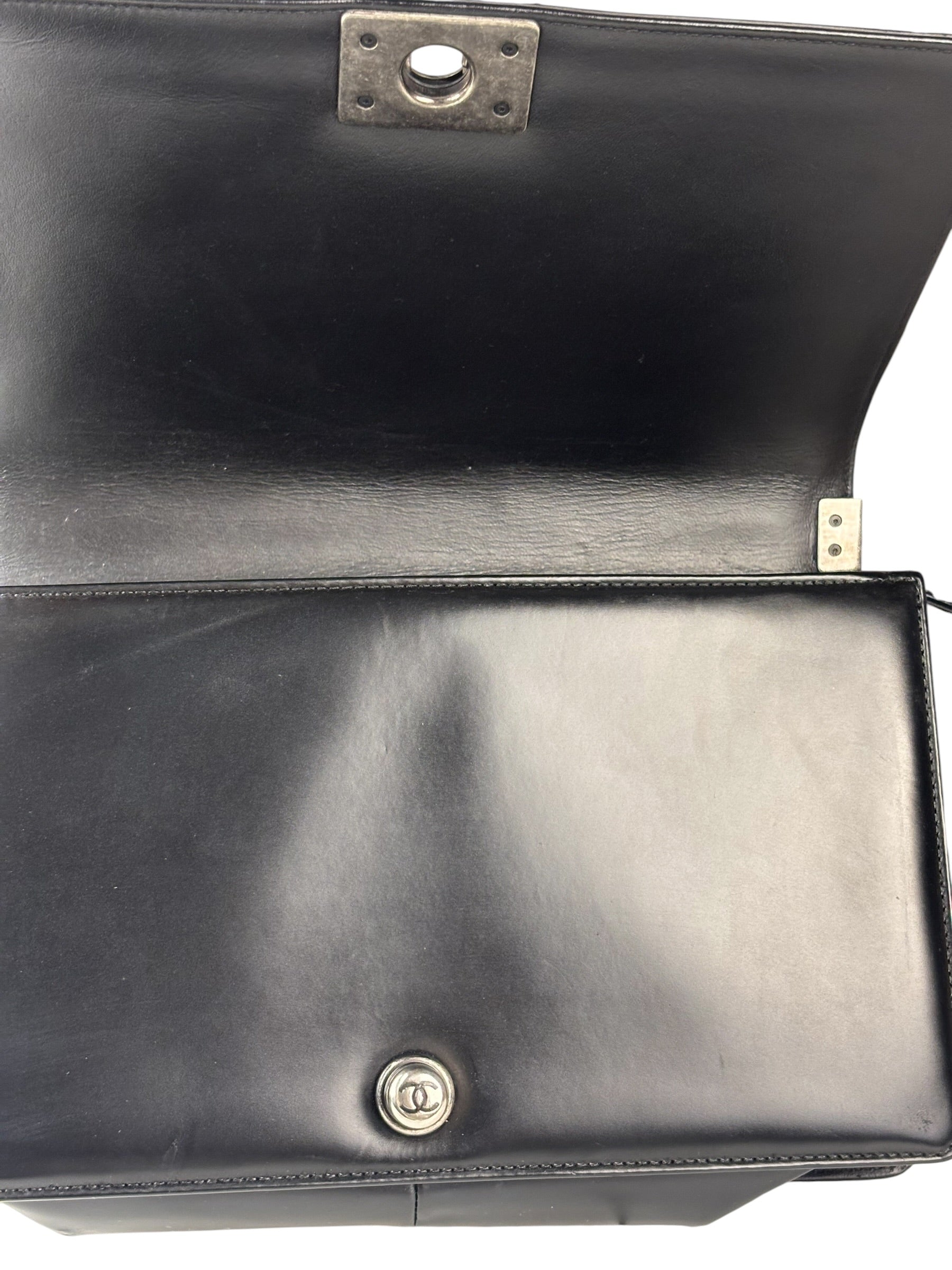 Chanel Black Calfskin Boy Flap Bag 2015