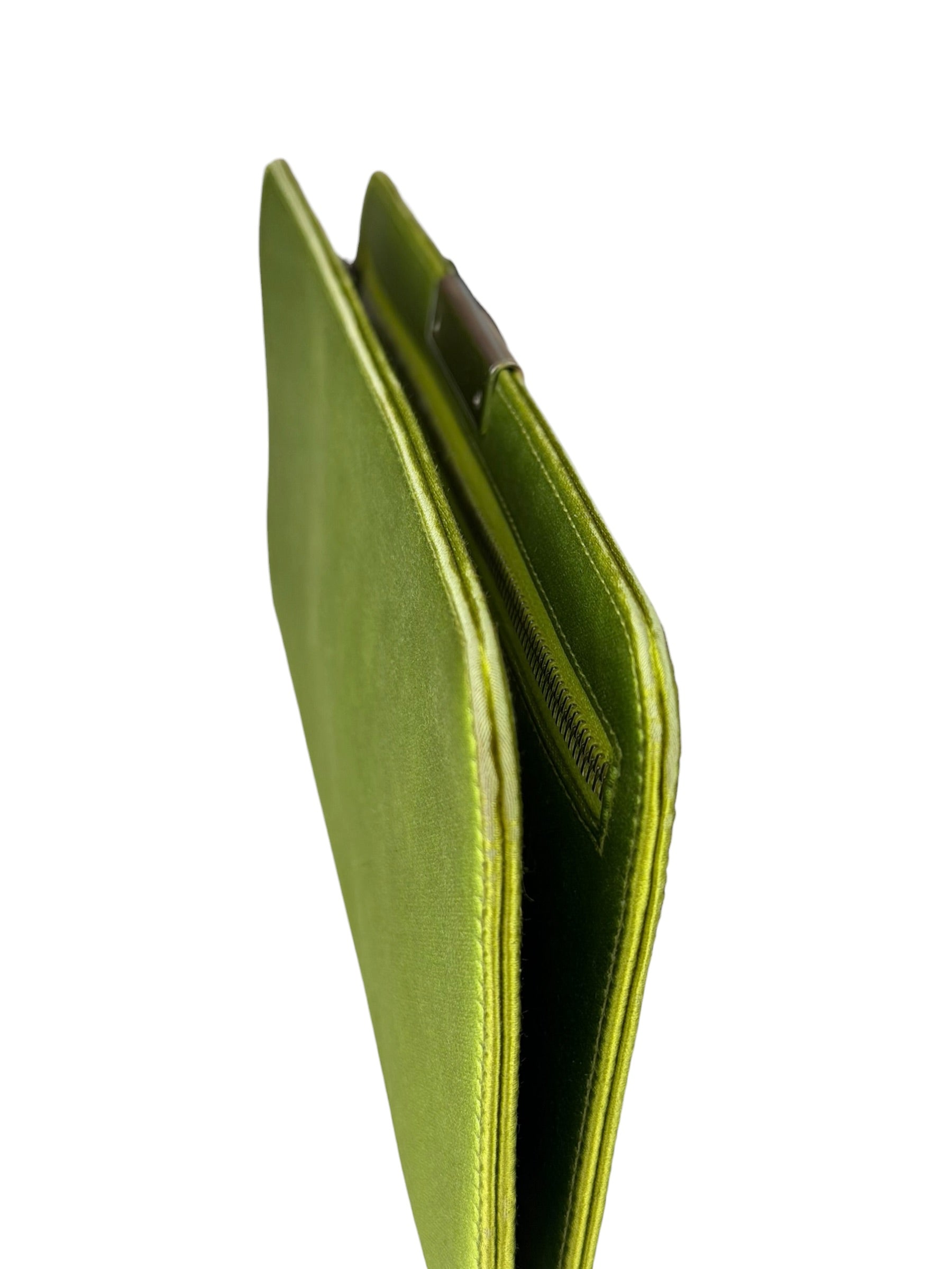 Dolce & Gabbana Lime Green Satin Clutch