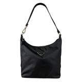 Prada Black Leather Trim/Tessuto Nylon  Shoulder Bag