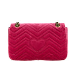 Gucci Pink GG Velvet Marmont "Blind for Love" Flap Bag