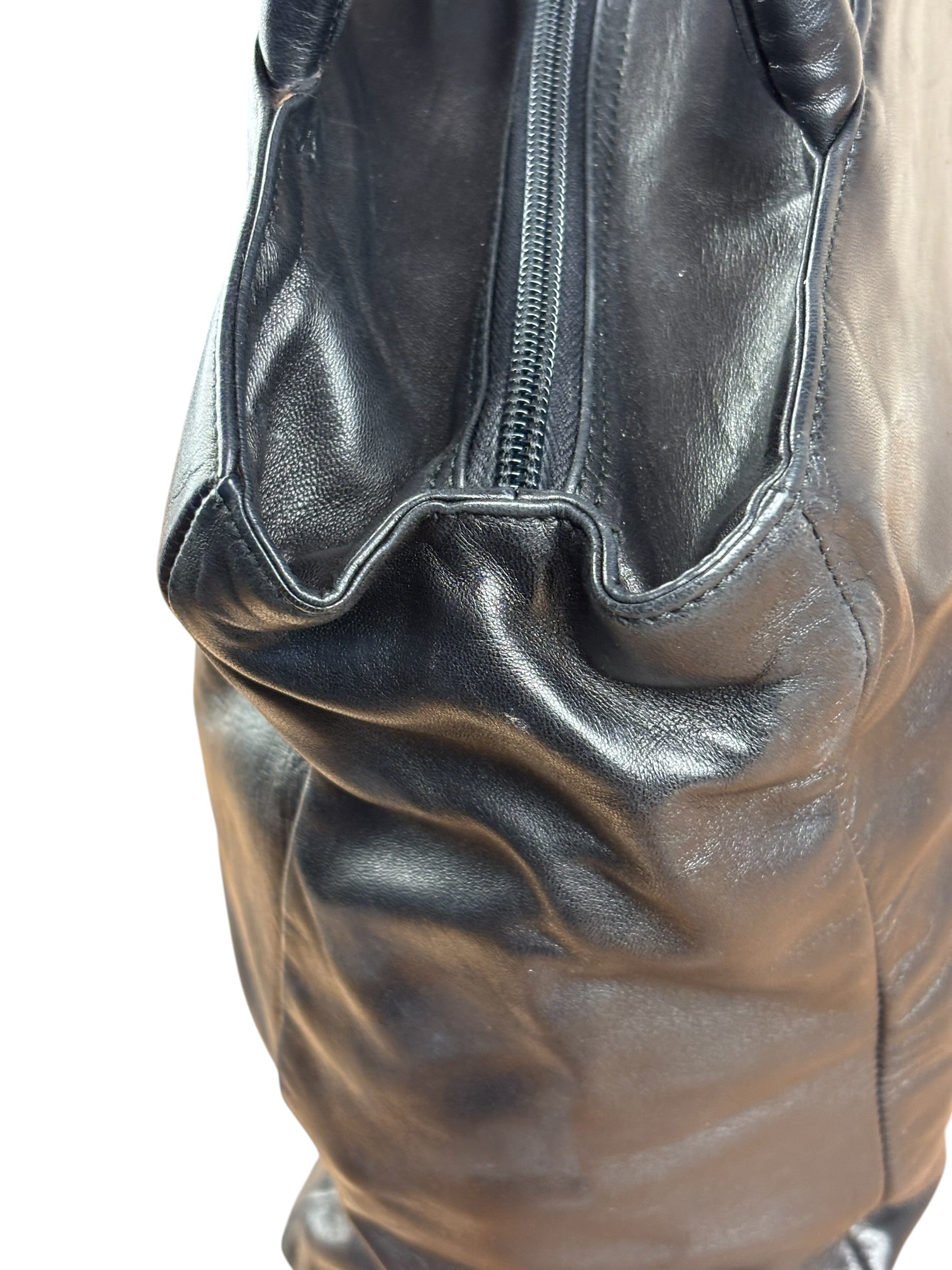 Prada Vintage Black Leather Tote Bag