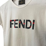 Fendi Vintage White Logo Print Boxy Tee