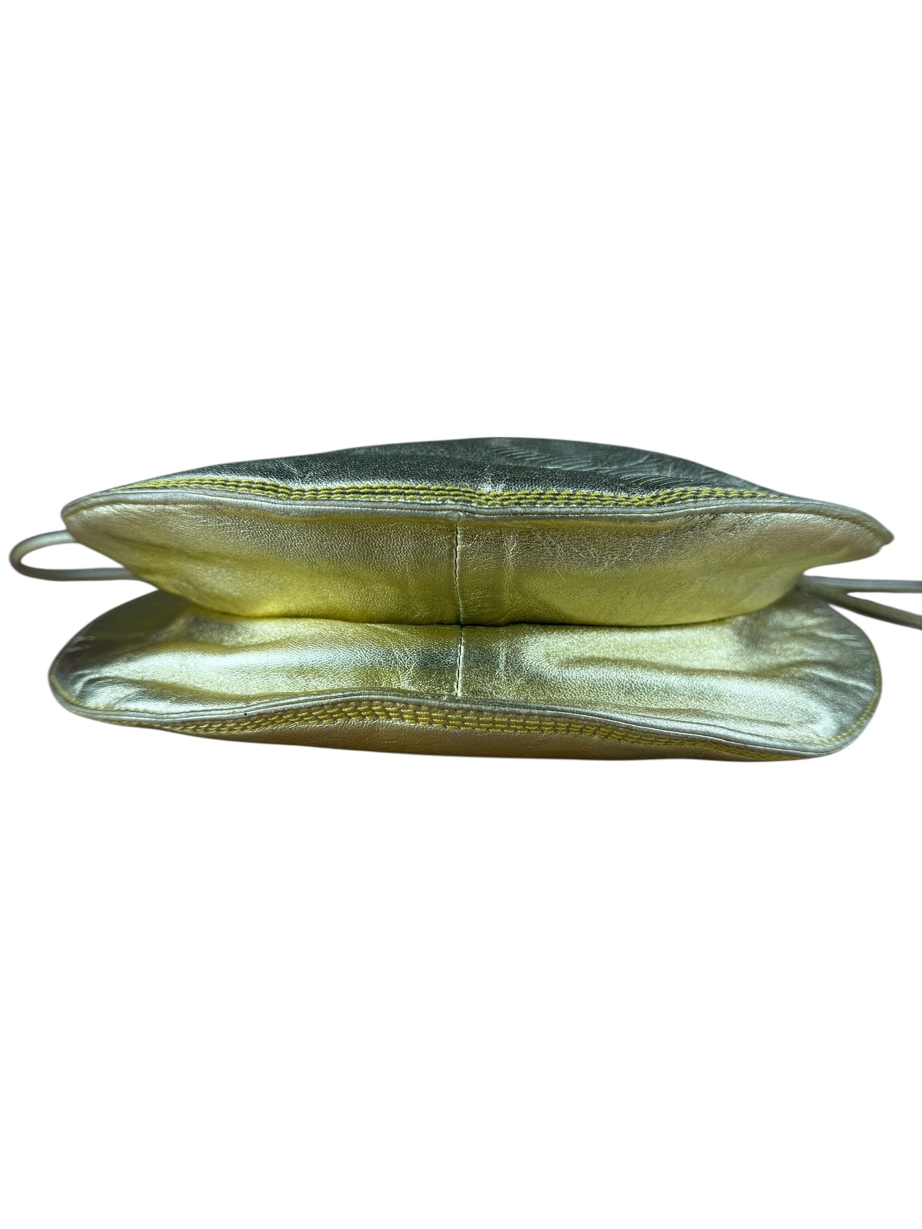 Loewe Gold Leather Anagram Shoulder Bag