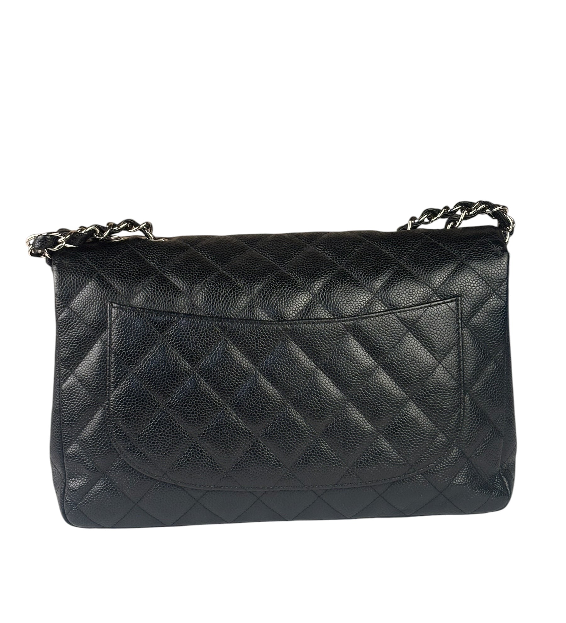 Chanel Black Caviar Quilted Flap Large Flap Bag 2006