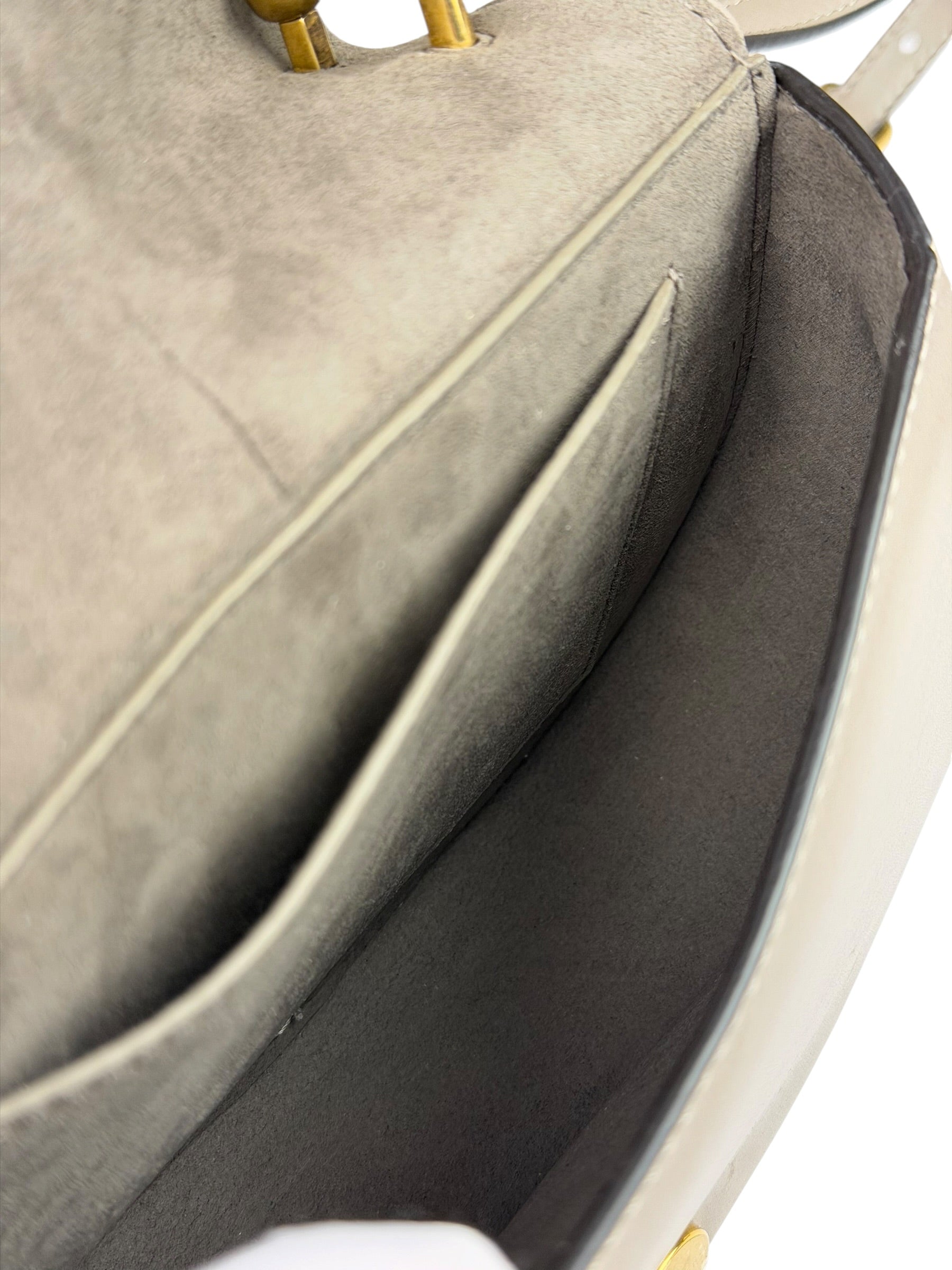 Fendi Dove Gray Leather C'mon Crossbody Bag