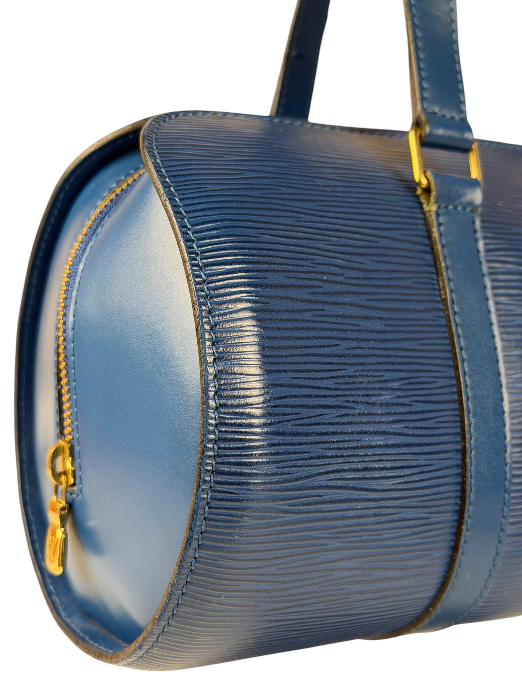 Louis Vuitton Blue Epi Soufflot Handbag