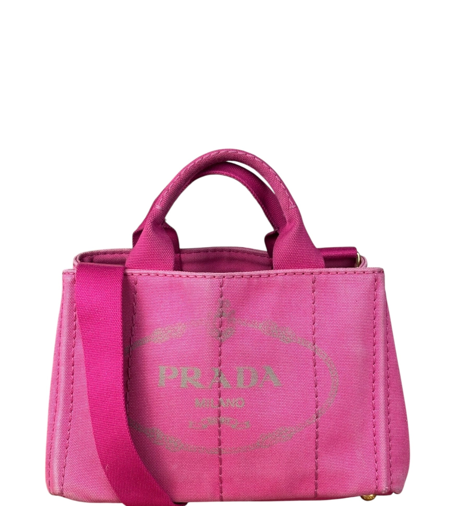 Prada Pink Canapa Canvas Handbag