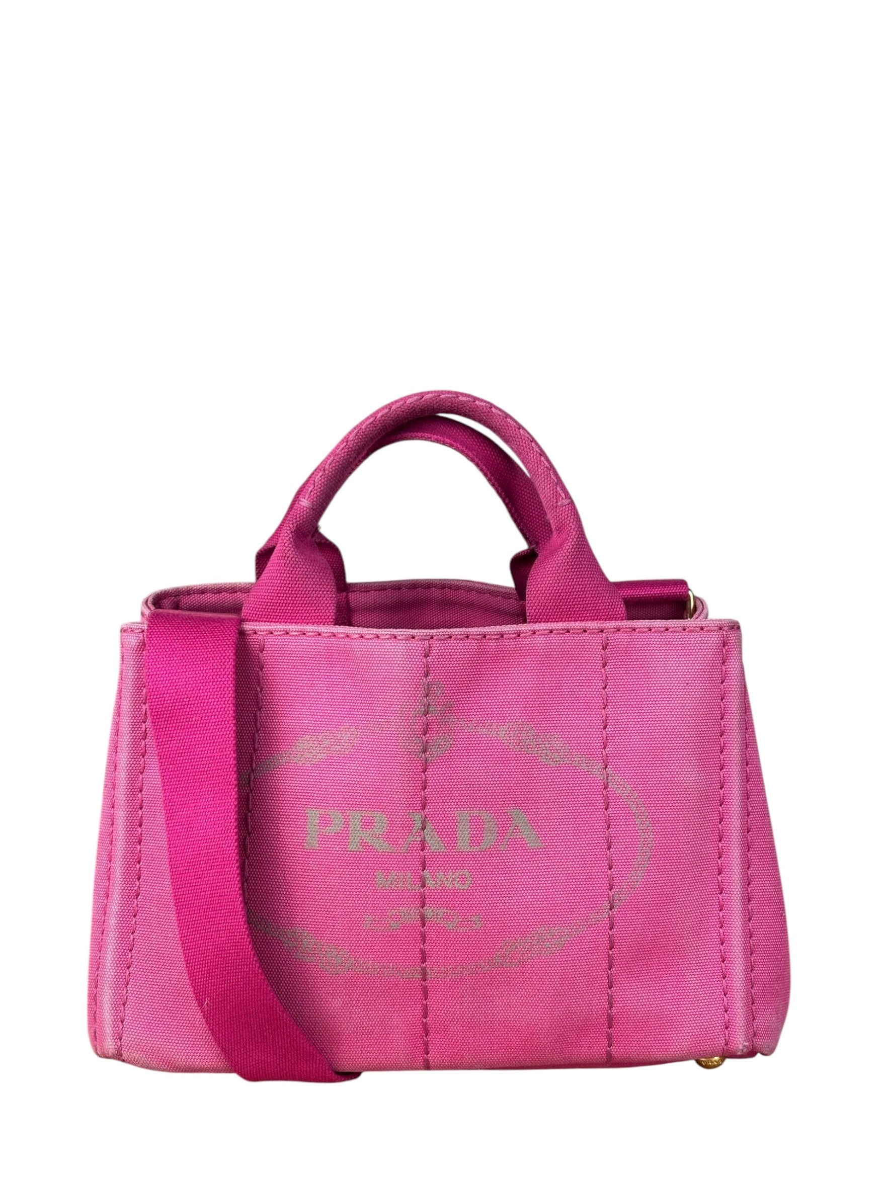 Prada Pink Canapa Canvas Handbag