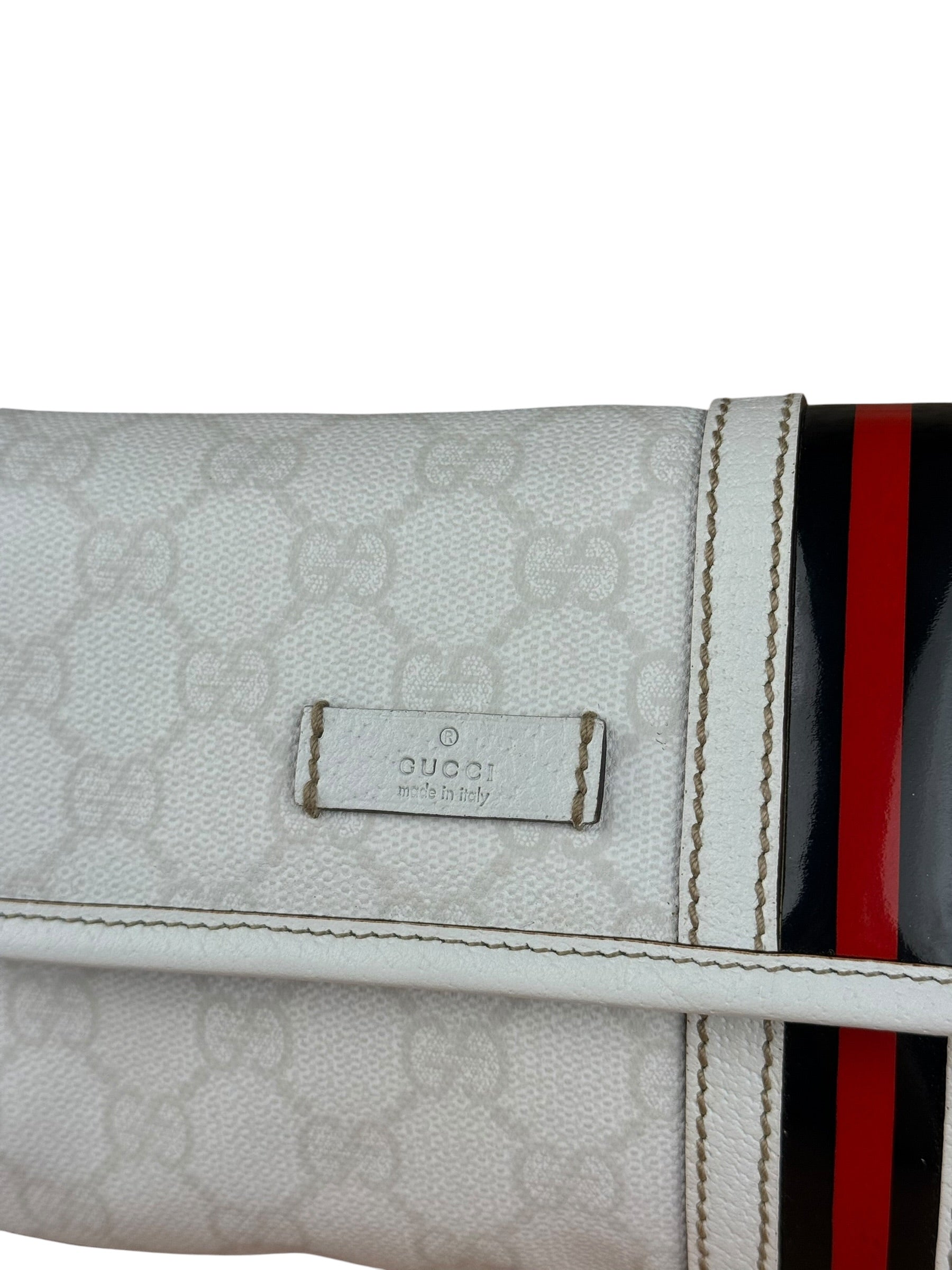 Gucci GG White Coated Canvas Sherry Line Belt Bag