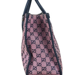 Gucci Bicolor Leather Trim GG Canvas Two-Way Tote Bag