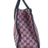 Gucci Bicolor Leather Trim GG Canvas Two-Way Tote Bag