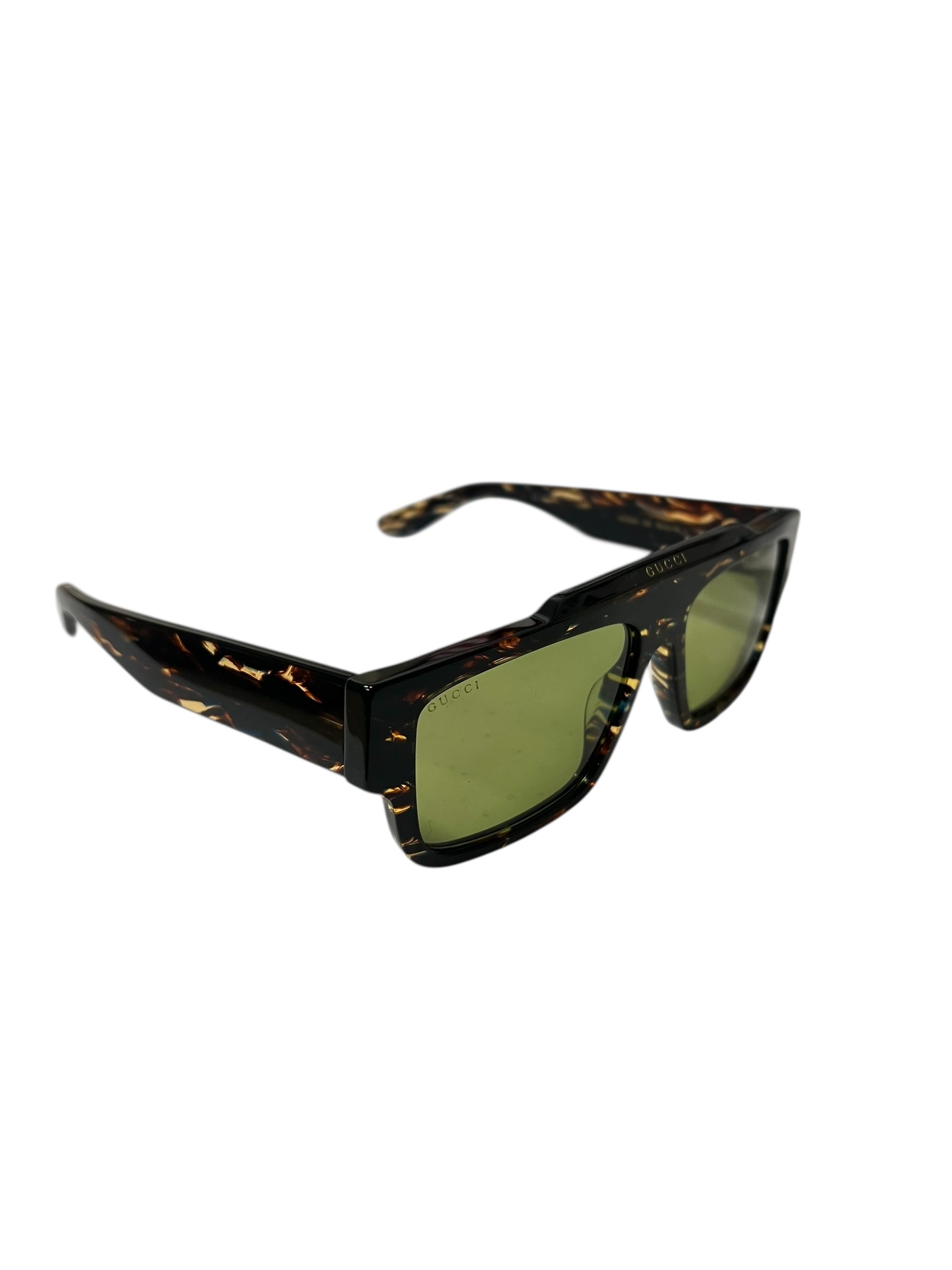 Gucci GG1460S Rectangular Tortoise Acetate Sunglasses