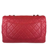 Chanel Red Quilted Caviar Leather Flap Bag 2008