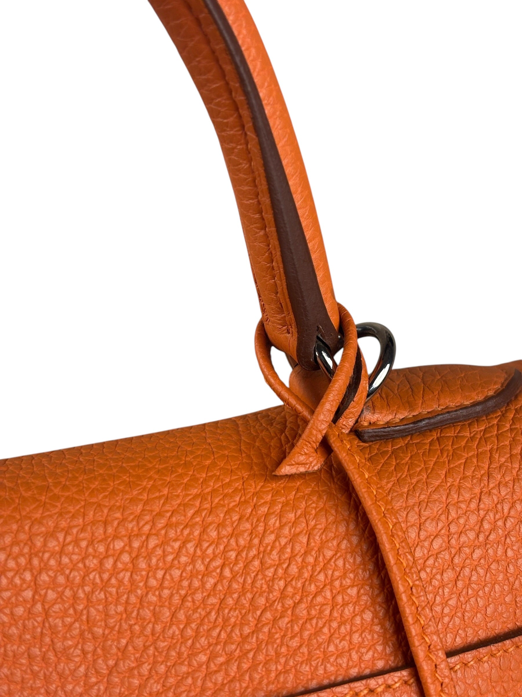 Hermes 2011 Orange Togo Leather Palladium Kelly 35