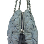 Chanel Grey/Black Quilted Nylon Bubble Shoulder Bag 2009