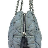 Chanel Grey/Black Quilted Nylon Bubble Shoulder Bag 2009