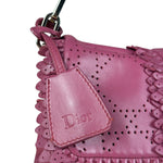 Christian Dior Purple Ruffle Leather New Lock Flap Bag