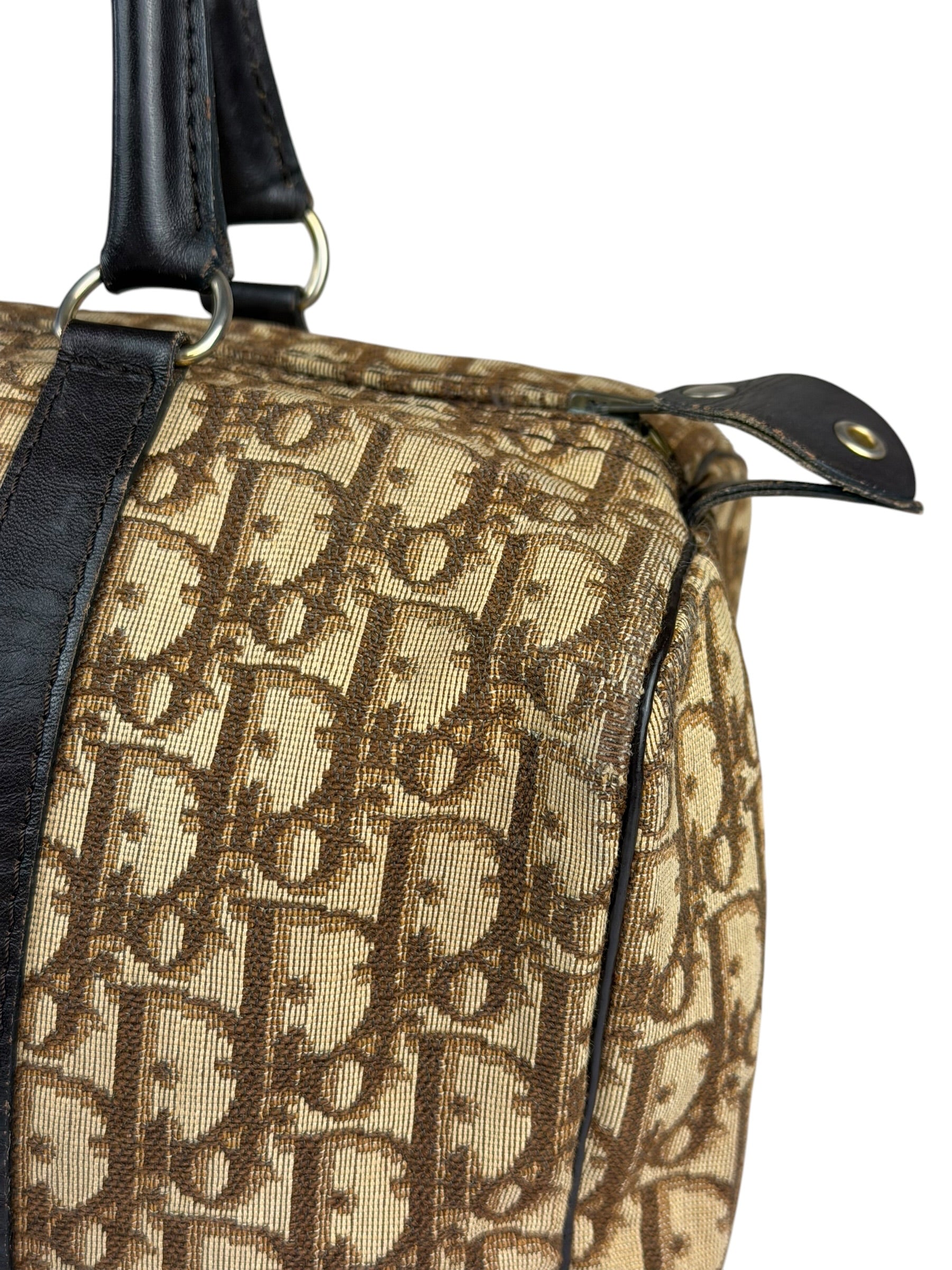 Christian Dior Brown Leather Trotter Boston Handbag