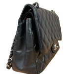 Chanel Black Caviar Quilted Leather Classic Jumbo Double Flap Bag 2011