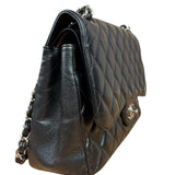 Chanel Black Caviar Quilted Leather Classic Jumbo Double Flap Bag 2011