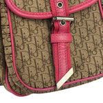 Christian Dior Vintage Pink Leather Trim Diorssimo Street Chic Shoulder Bag