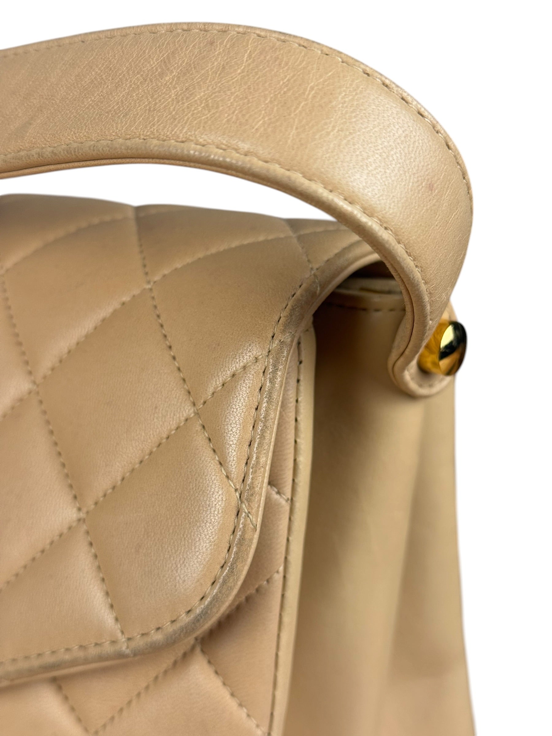 Chanel M Beige Lambskin Envelope Flap 1997