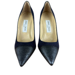 Jimmy Choo Romy Navy Blue Suede Pointed Toe Pumps