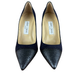 Jimmy Choo Romy Navy Blue Suede Pointed Toe Pumps