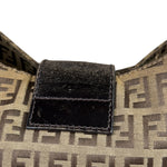 Fendi Brown Leather Trim Zucca Mamma Baguette
