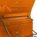 Chanel Orange Pythonskin Flap Wallet On Chain 2013