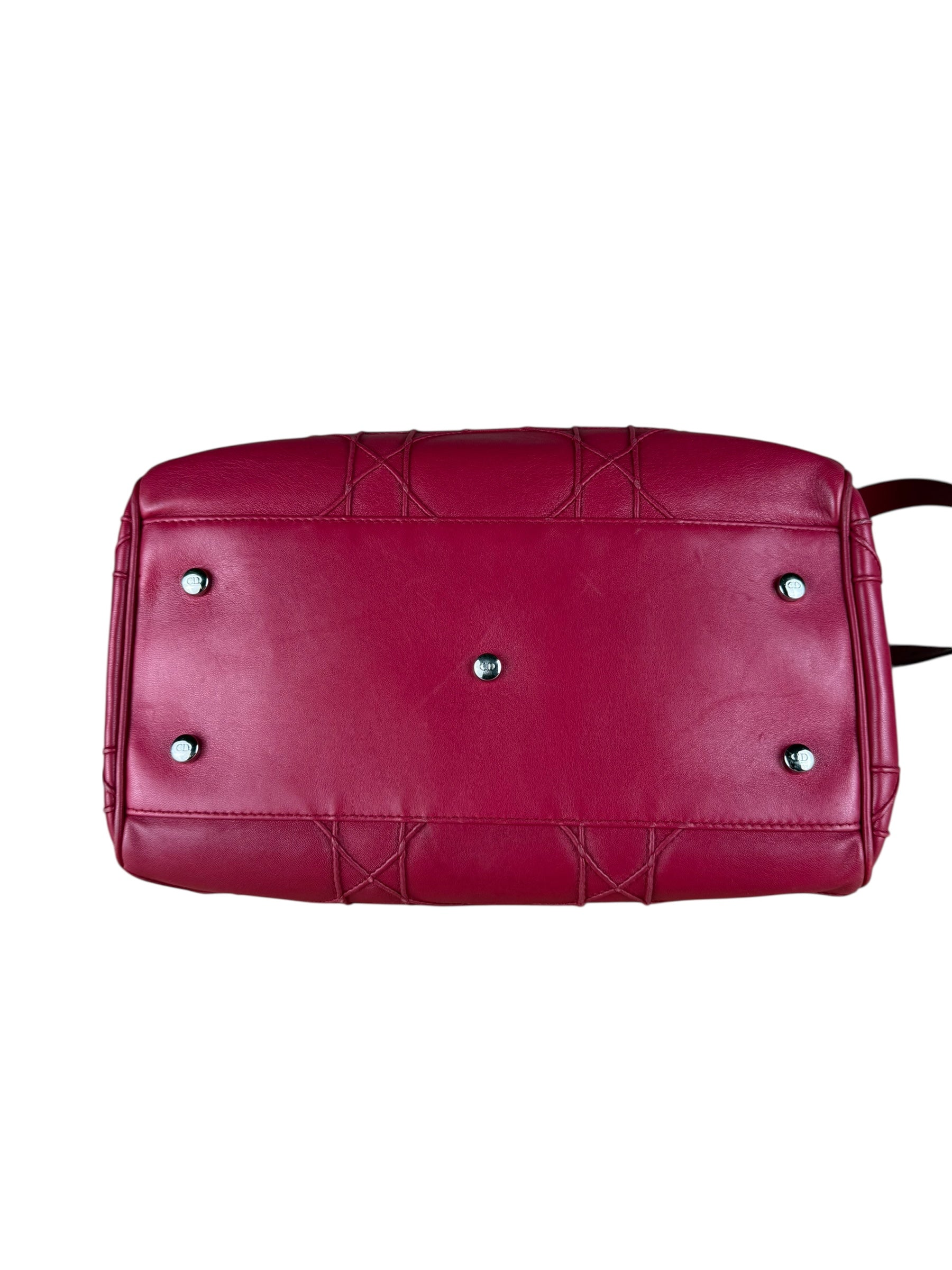 Christian Dior Red Granville Cannage 2Way Handbag