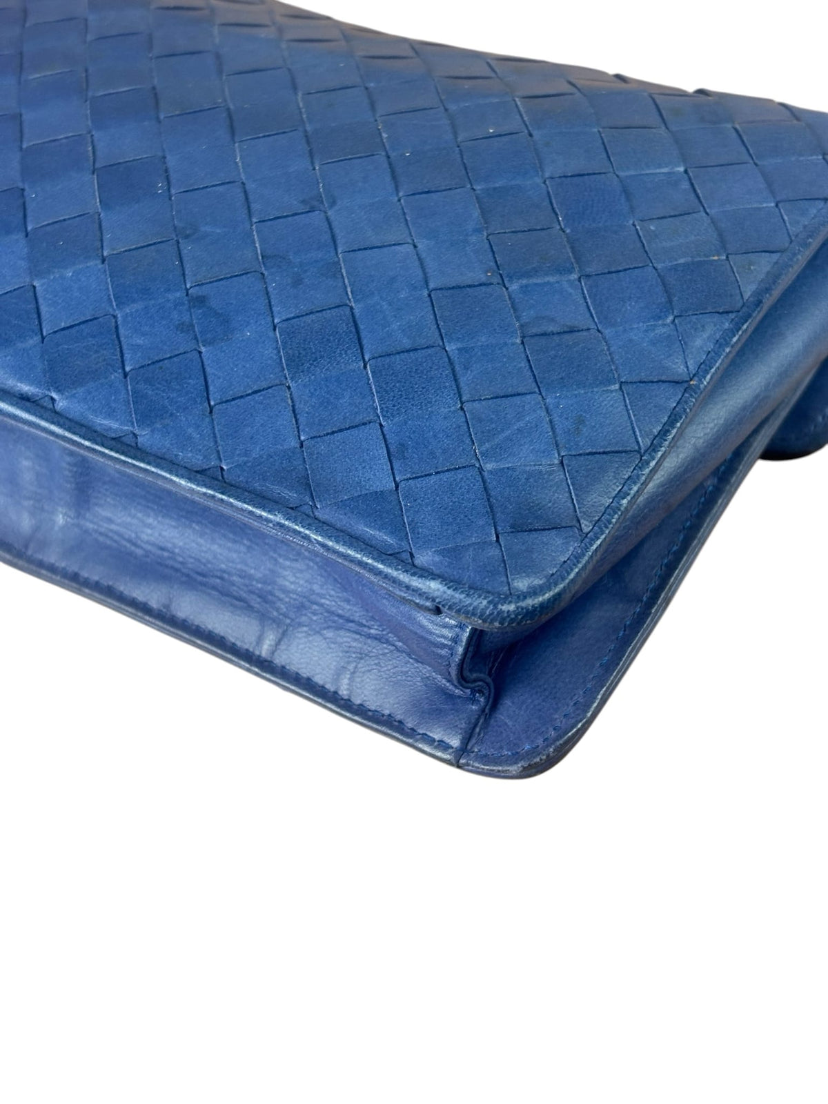 Bottega Veneta Navy Intrecciato Small Shoulder Bag