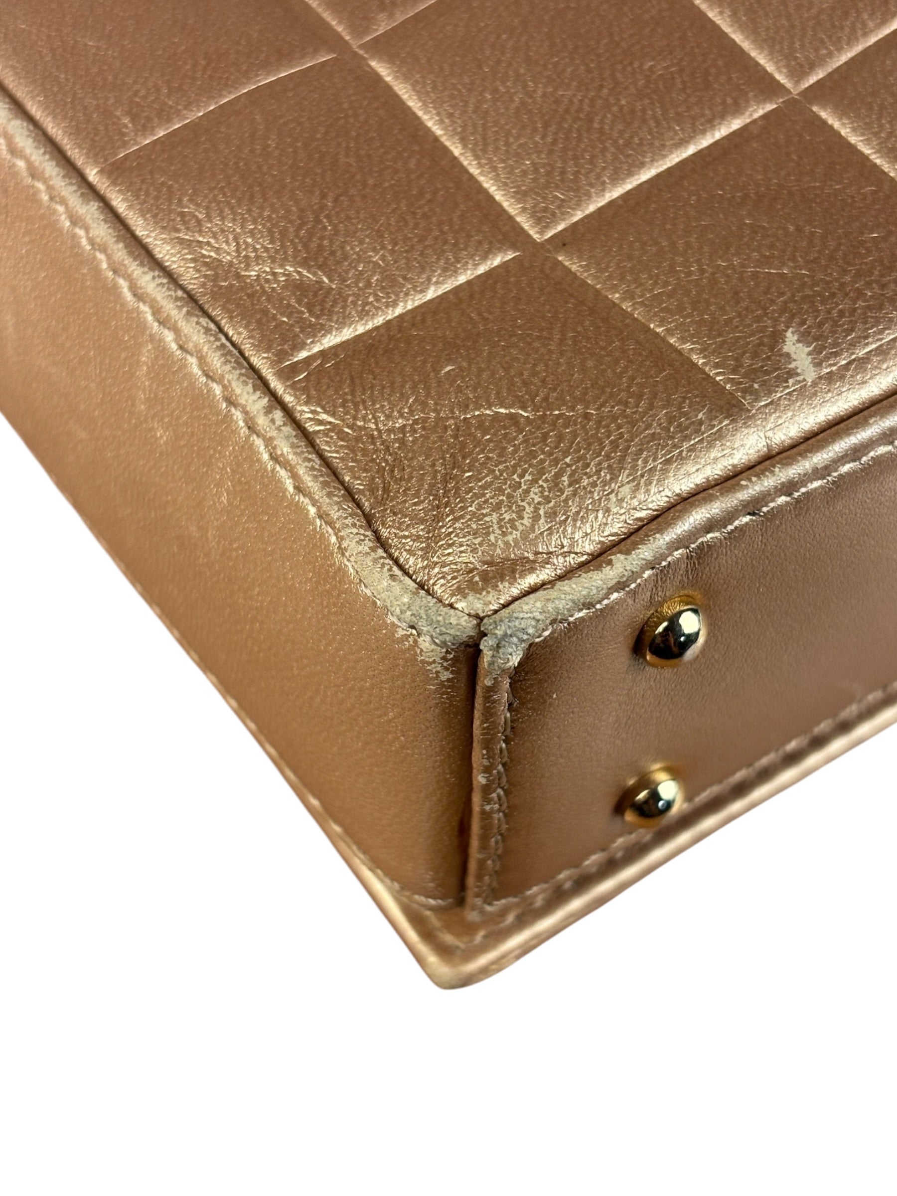 Chanel Gold Calfskin Chocolate Bar Shoulder Bag 2002