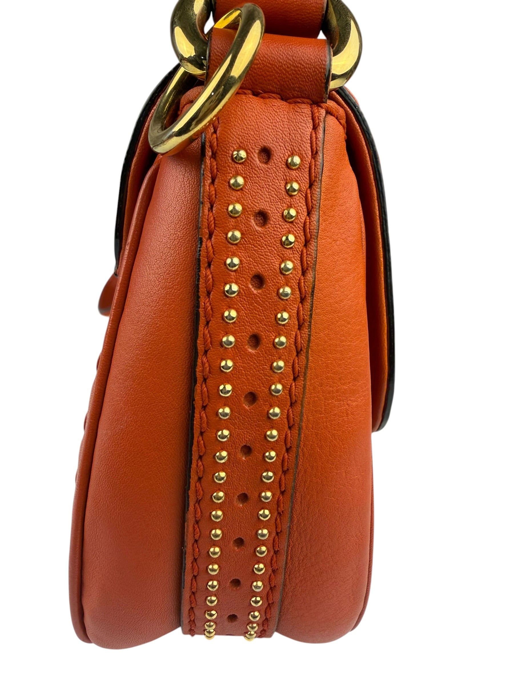 Gucci Orange Leather Snaffle Shoulder Bag