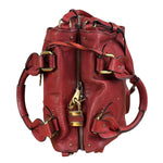Chloe Red Leather Paddington Medium Satchel Two-Way Bag