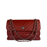 Chanel Red Qulited Leather Flap Shoulder Bag 2011