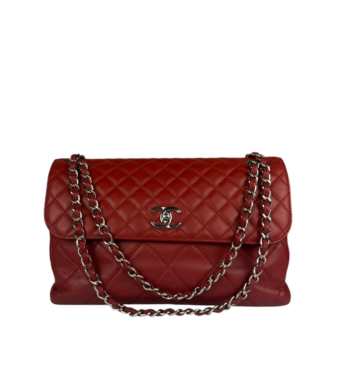 Chanel Red Qulited Leather Flap Shoulder Bag 2011