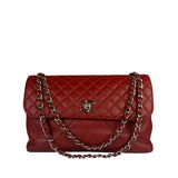 Chanel Red Qulited Leather Flap Shoulder Bag 2011