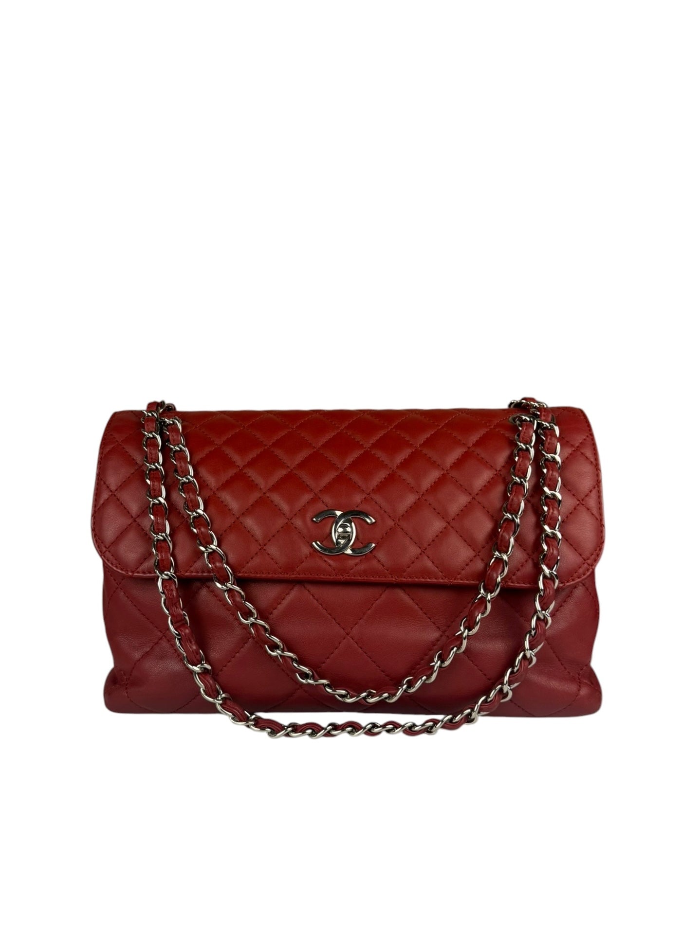 Chanel Red Qulited Leather Flap Shoulder Bag 2011