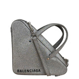 Balenciaga Silver GlitterLeather Triangle Two-Way Bag