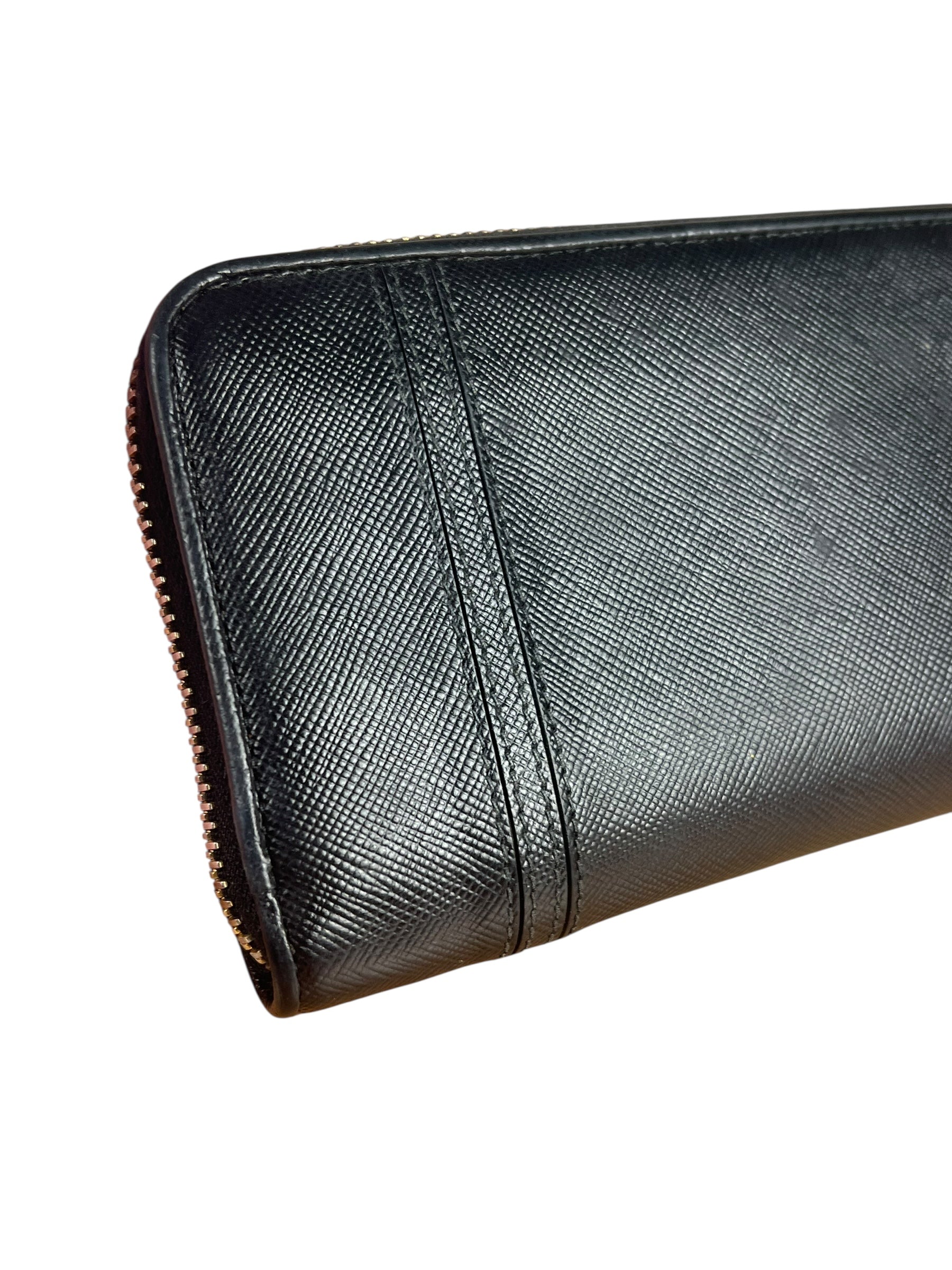 Prada Black Saffiano Leather Long Wallet